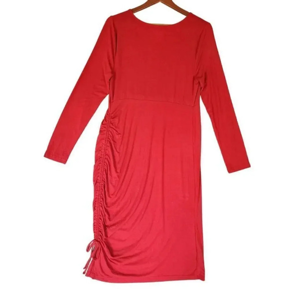 NWT Isabel Maternity By Ingrid & Isabel Women Rushed Bodycon Maternity Dress - Picture 2 of 16